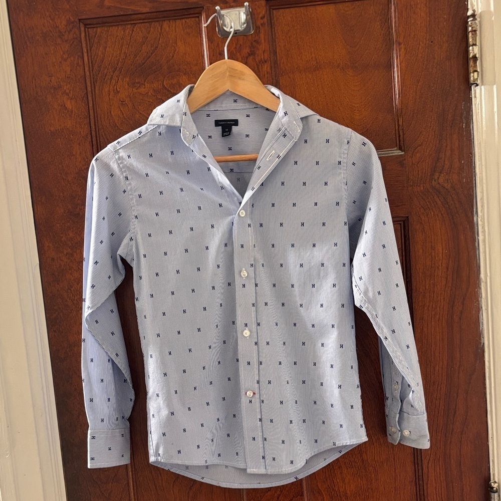 Tommy Hilfiger Blue Striped Button-Up Shirt